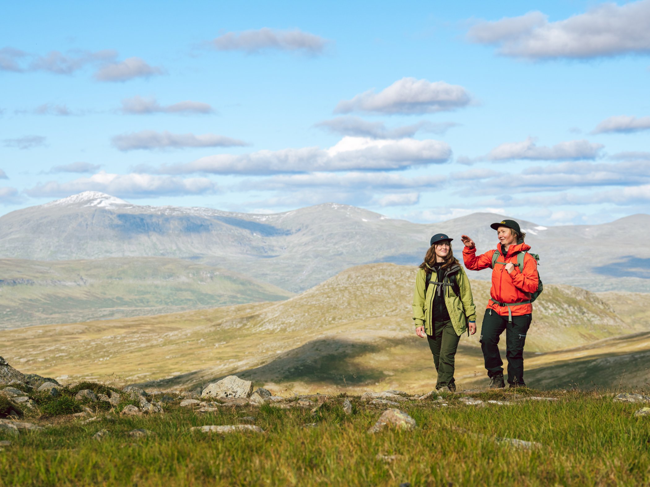 Hikers in the Helags mountains.