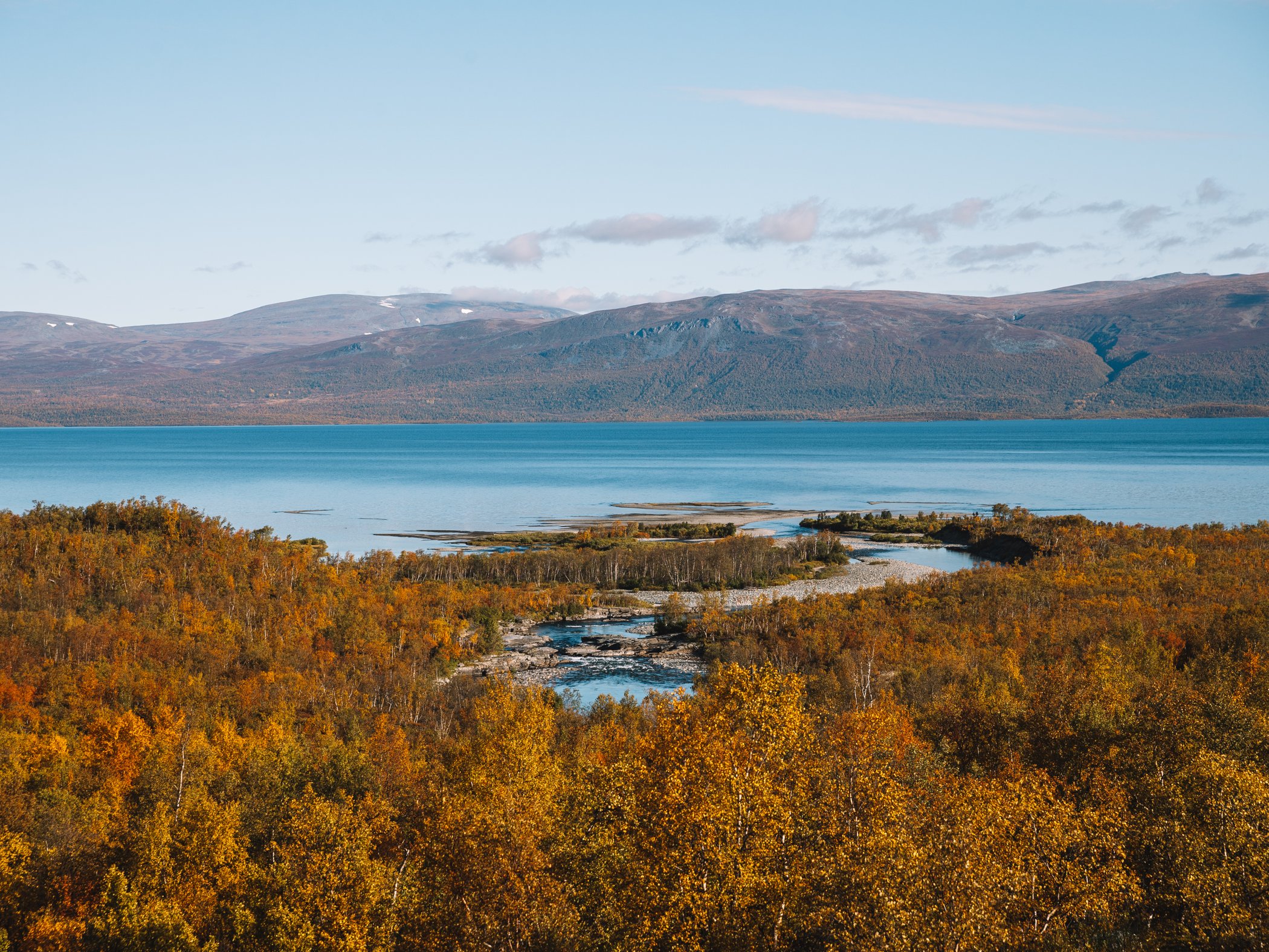 Autumn colours along Lake Torneträsk.