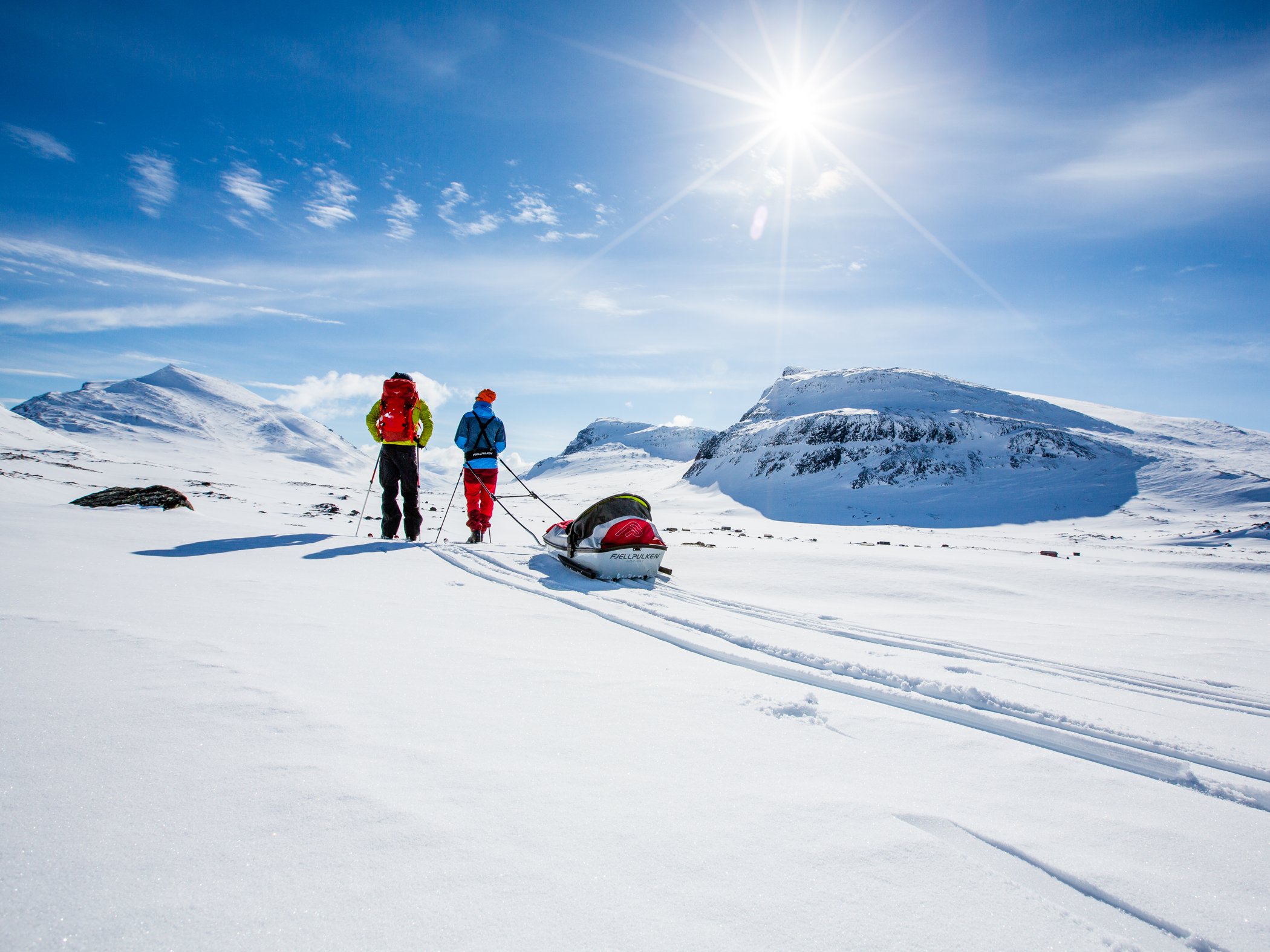 Ski touring in winter